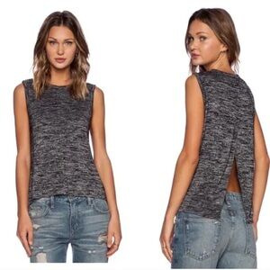 rag & bone Heather Grey Split Back Nicole Sleeveless Top Muscle Tee 0